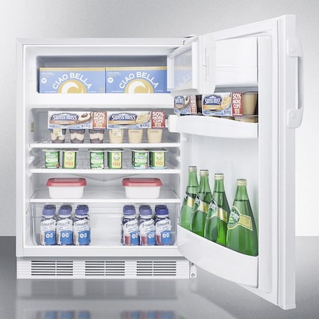 Summit-ADA Comp Freestanding Refrigerator-Freezer, Cycle Defrost, Front Lock, White